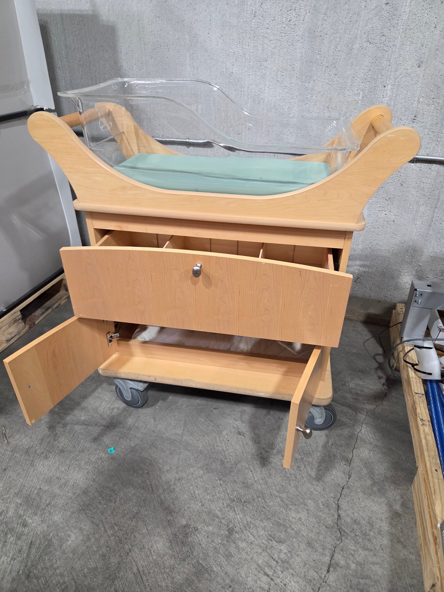 Wood Two Drawer Maternity Bassinet, Used, 1/ea - 1770063