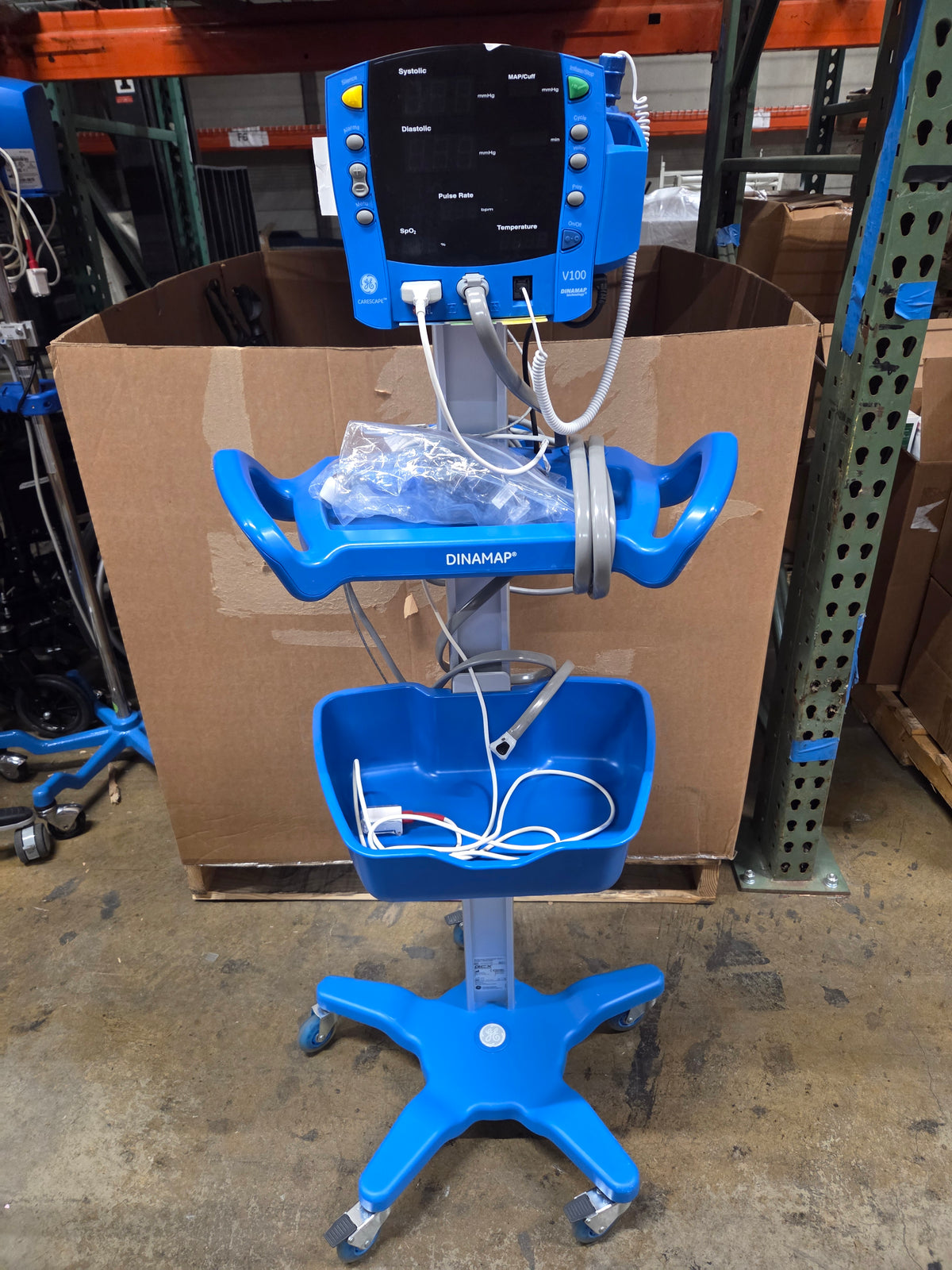 Carescape V100 Dinamap Vital Signs Monitor with Rollstand, Used, 1/Each - 1798830