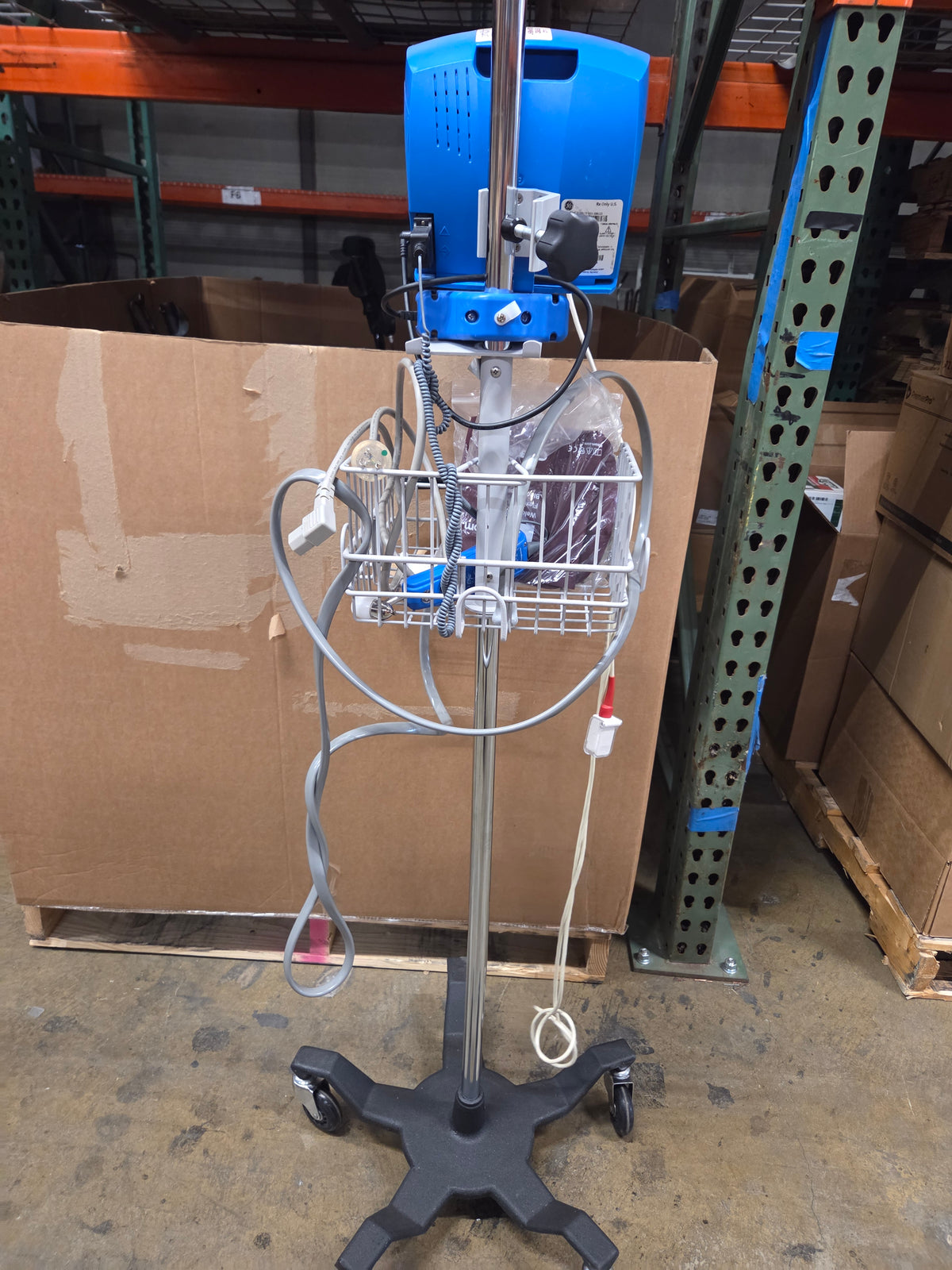 Carescape V100 Dinamap Vital Signs Monitor on Rolling Stand, Used, 1/Each - 1798843