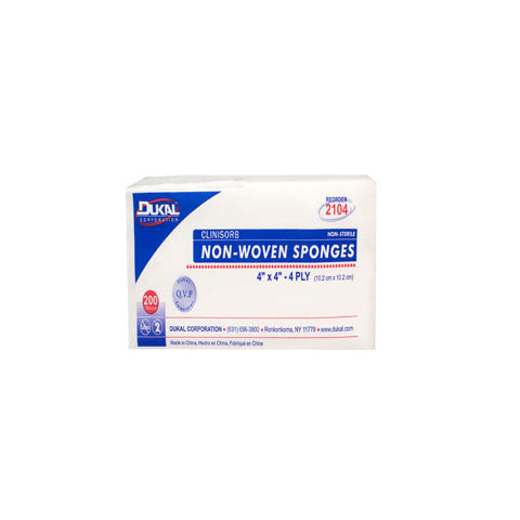 Non-Woven Sponges 4"x4" - 4 Ply, Non-Sterile 200/Sleeve