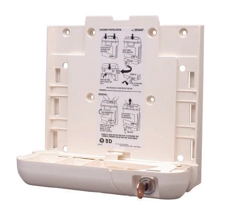 Sharps Collector Locking Wall Bracket, Plastic, 1/Ea