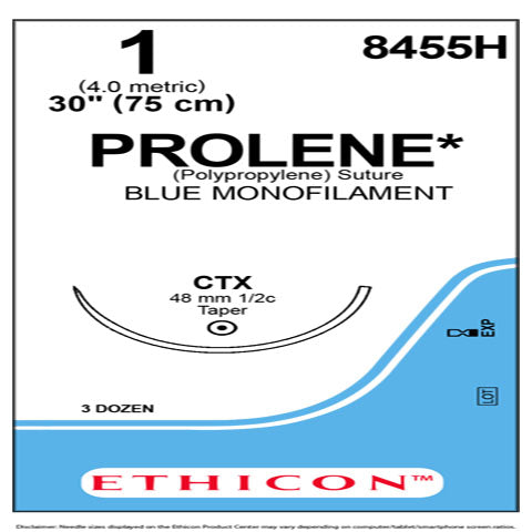 Prolene Suture 1 Polypropylene, 30" Taperpoint CTX, 11/Pack