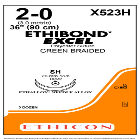Ethibond Excel 2-0 Suture, 36" Taperpoint SH Sterile 36/Pack