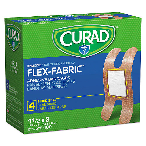 Flex-Fabric, Knuckle Adhesive Bandages, 1.5" x 3", 100/Box