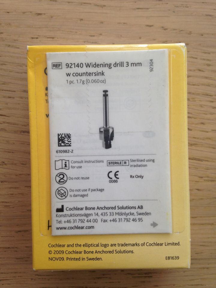 Widening Drill 3mm w/Countersink, Sterile, 1/Box