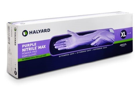Glove Exam Max Powder-free Nitrile Extra Large Purple Disposable. 50/Box