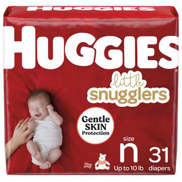 Diapers, Huggies Little Snugglers, Size Newborn, 31/Bag