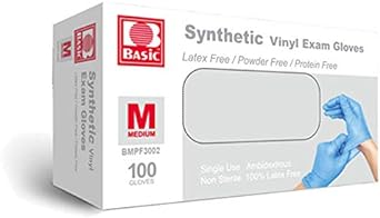 Vinyl Synmax Exam Gloves Medium 100/Box