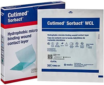 Cutimed Sorbact WCL Hydrophobic Microbe Binding Dressing, 4" x 4", Sterile, 10/Box