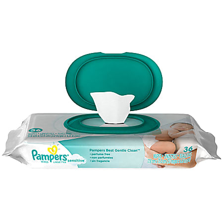 Pampers Sensitive Baby Wipes, Fragrance Free, 36/Pack