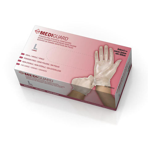 MediGuard Exam Gloves Vinyl P.F. Large, 150/Box