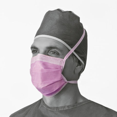 Surgical Mask w/Ties, Fluid Resistant, Level 3, 50/Box