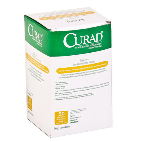 Curad Xeroform Petrolatum Dressing in Overwrap, 1" x 8",Sterile, 32/Box