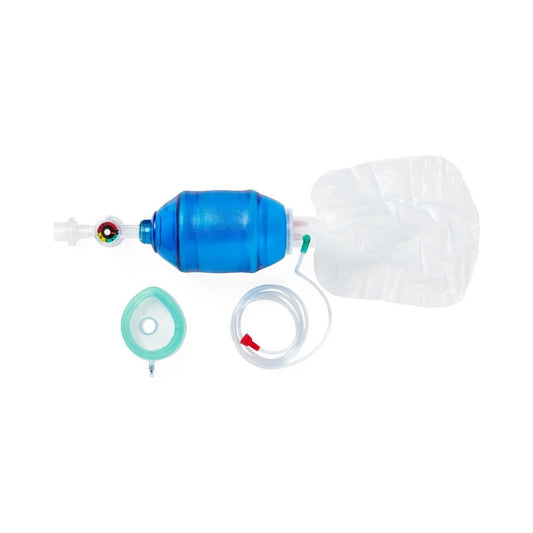 Adult Manual Resuscitator w/Bag Reservoir, 7' Oxygen Tubing, Manometer Filter, 6/Case