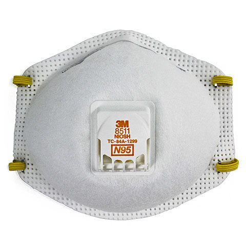 3M Respirator Mask, Cool Flow, N95, 10/Box