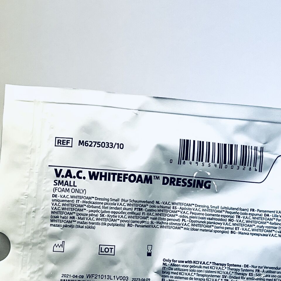 V.A.C. Whitefoam Dressing, Small, Foam Only, Sterile, 8/Box