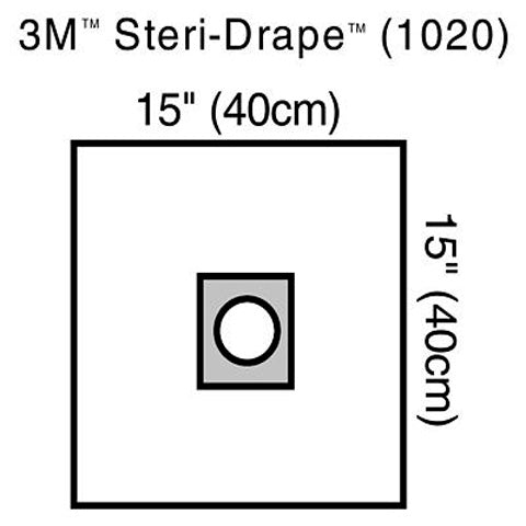 3M Steri-Drape, Small w/Adhesive Aperture, 15" x 15", 10/Box