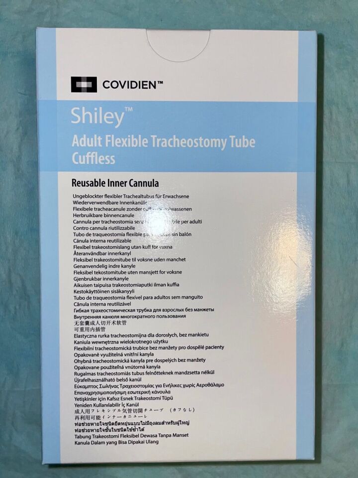 Shiley Adult Flexible Tracheostomy Tube, Cuffless, Reusable Inner Cannula, 7.5mm I.D., 10.8mm O.D., 1/Box