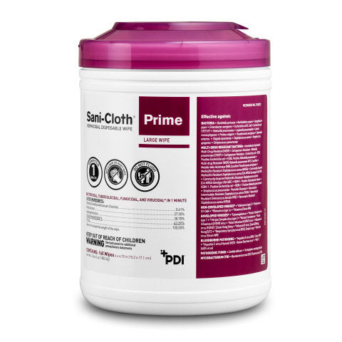 Sani-Cloth Prime Germicidal Wipes 6" x 6.75" 160/Can