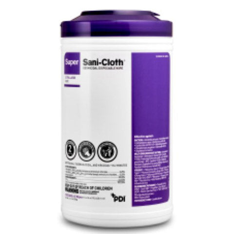 Super Sani-Cloth Surface Wipes 7.5" x 15", 75/Can, 6/Case