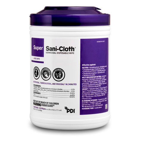 Sani-Cloth Germicidal Wipes 6"x6.75" Large, 160/Can, 12/Case Expired/90% Discount