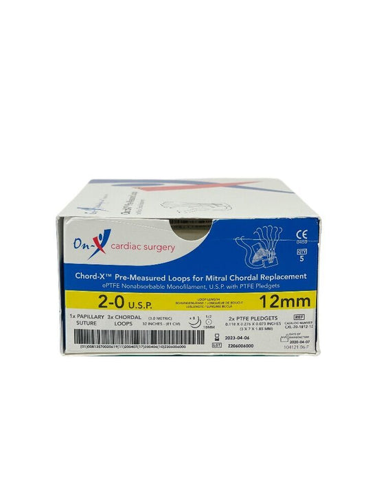 2-0 Chord-X Pre-Measured Loops for Mitral Chordal Replacement, 12mm, Sterile, Expired/Discounted, 3/Box
