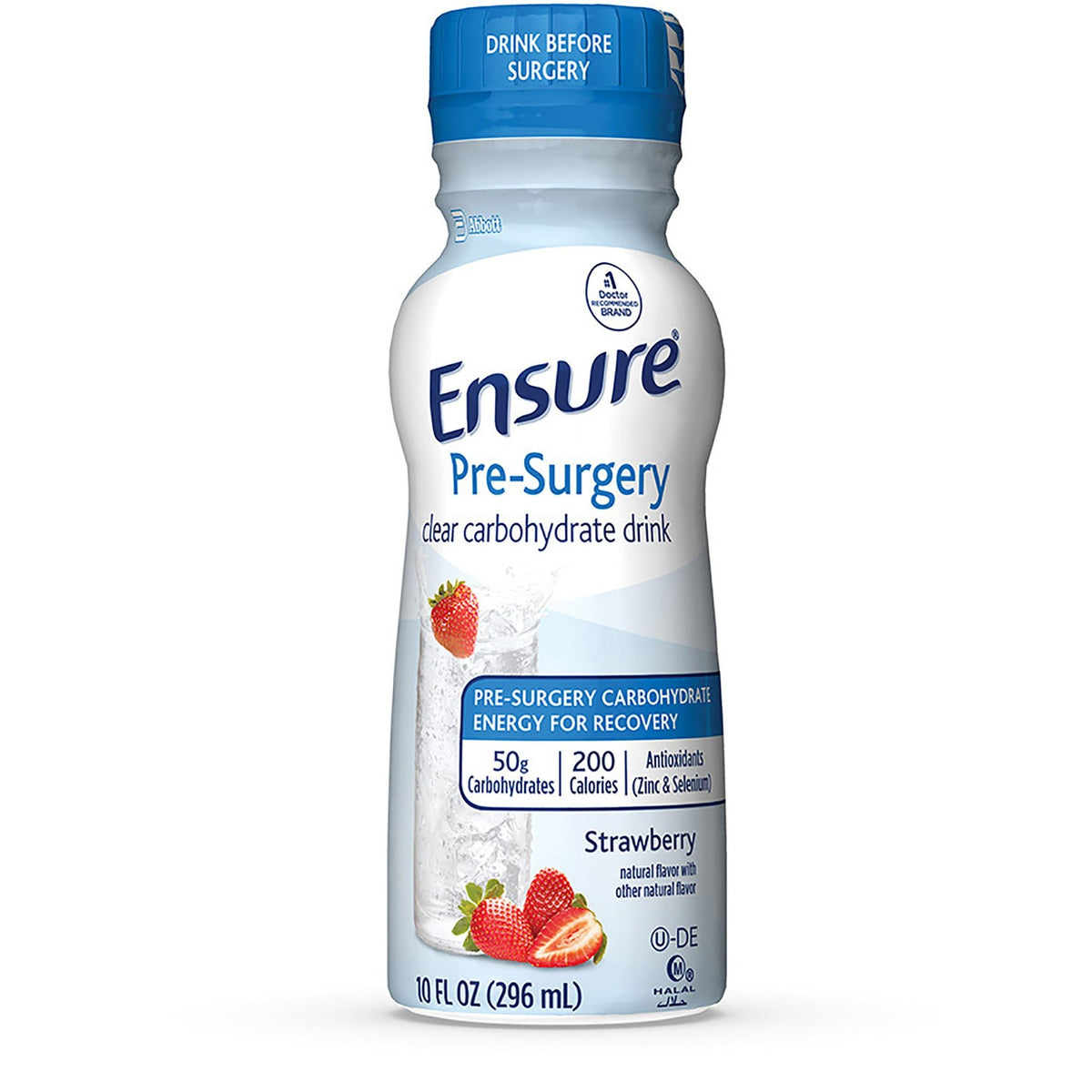Ensure Pre-Surgery Clear Carbohydrate Drink Strawberry 10 Oz. Bottle 16/Case