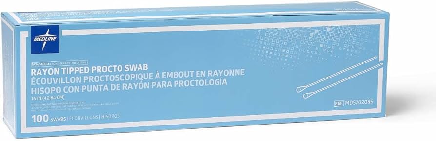 Rayon Tipped Procto Swab, 16", N/S, 100/Box