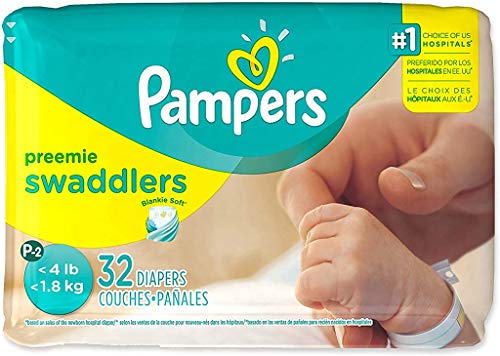 Pampers Preemie Swaddlers, P2, Up to 4lbs., 32/Bag