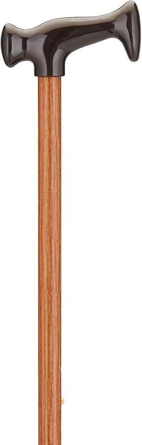 Folding Cane w/T-Grip Handle Adjustable Walnut Color, Each