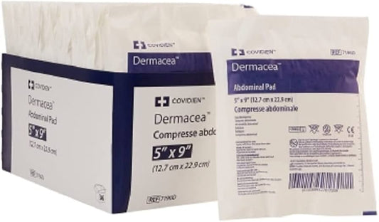 Dermacea Abdominal Pad, 5" x 9", Sterile, 36/Box