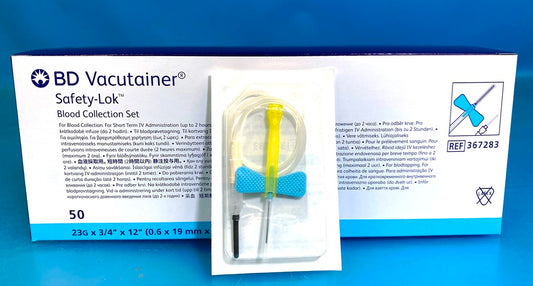 Vacutainer Safety-Lok Blood Collection Set 23G x 3/4" x 12", Sterile, 50/Box
