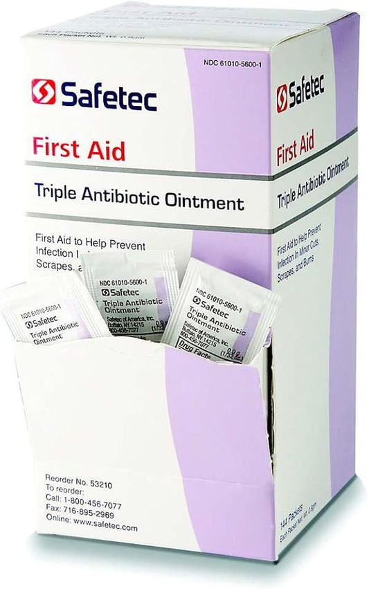 Safetec First Aid Triple Antibiotic Ointment, 0.5gm Packets, 144/Box