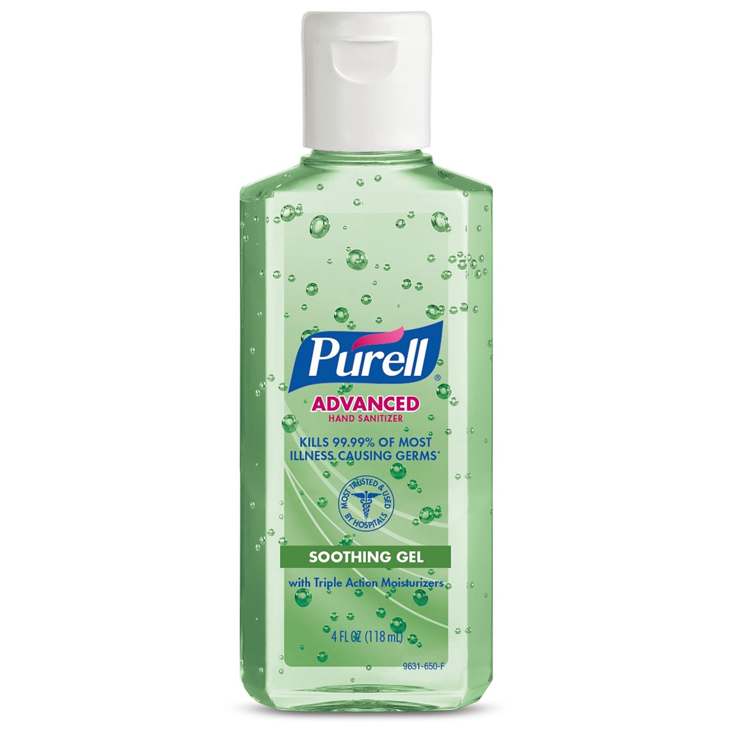 Advanced Hand Sanitizer, Soothing Gel, 4 fl oz Bottles, 22/Box
