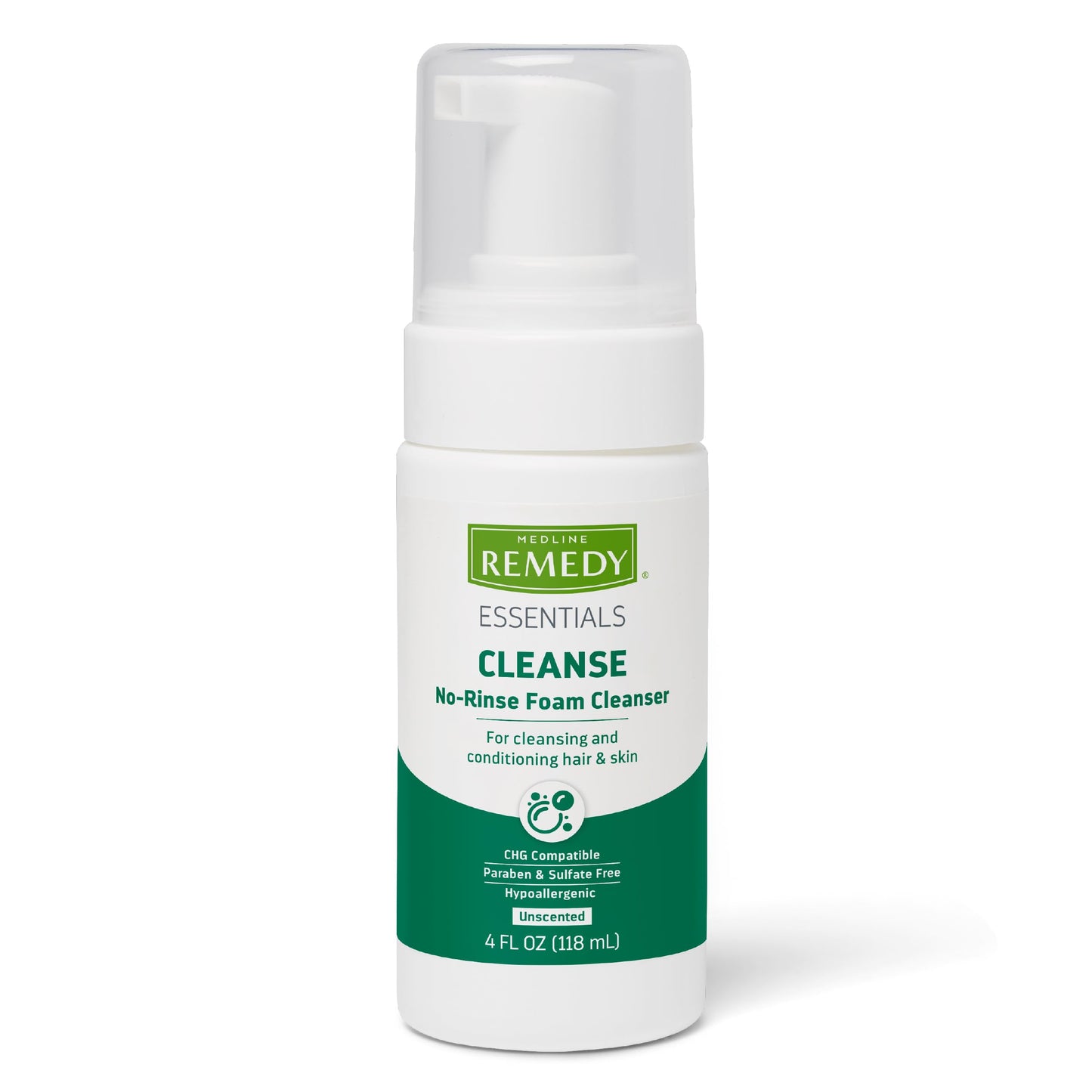 Remedy Essentials No-Rinse Foam Cleanser, Unscented, 4fl oz. Bottles, 24/Box