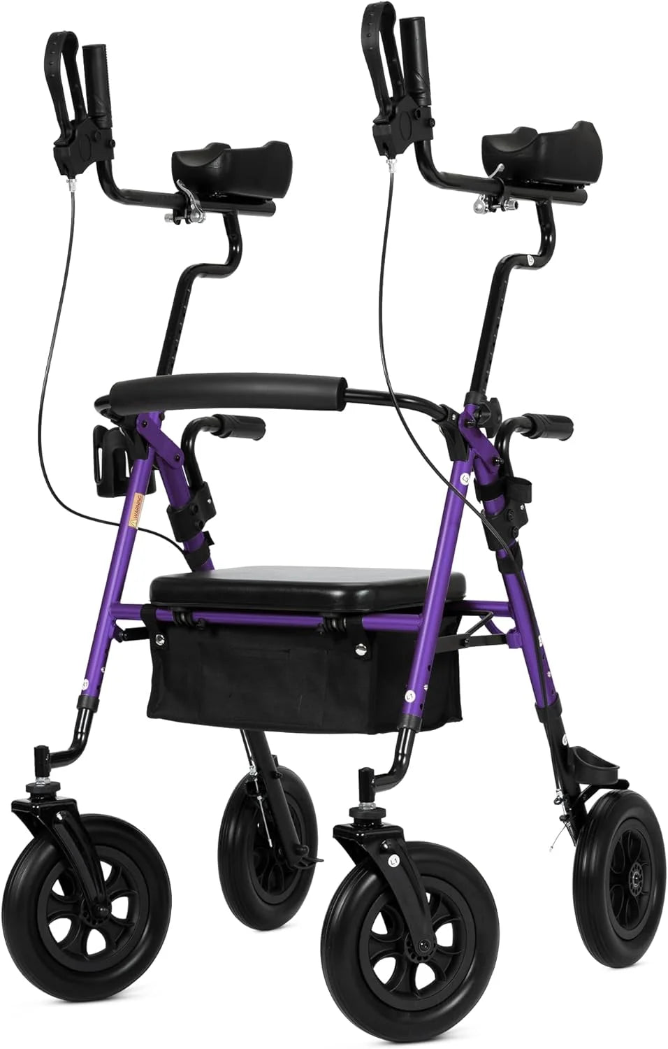 All-Terrain Upright Rollator Walker, 10" Wheels, Purple, New, 1/Ea