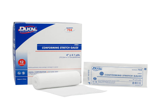 Conforming Stretch Gauze, 4" x 4.1yds, Sterile, 12/Box