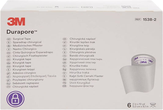 Durapore Surgical Tape, 2" x 10yd, 6 Rolls/Box