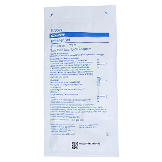 Transfer Set 41", Two Male Luer-Lock Adapters, 7.3mL, Sterile, 48/Box