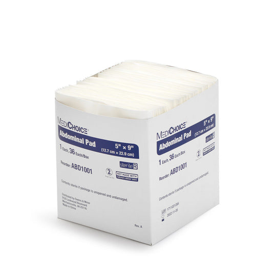 Abdominal Pad, 5" x 9", Sterile, 36/Box 12 Boxes/Case