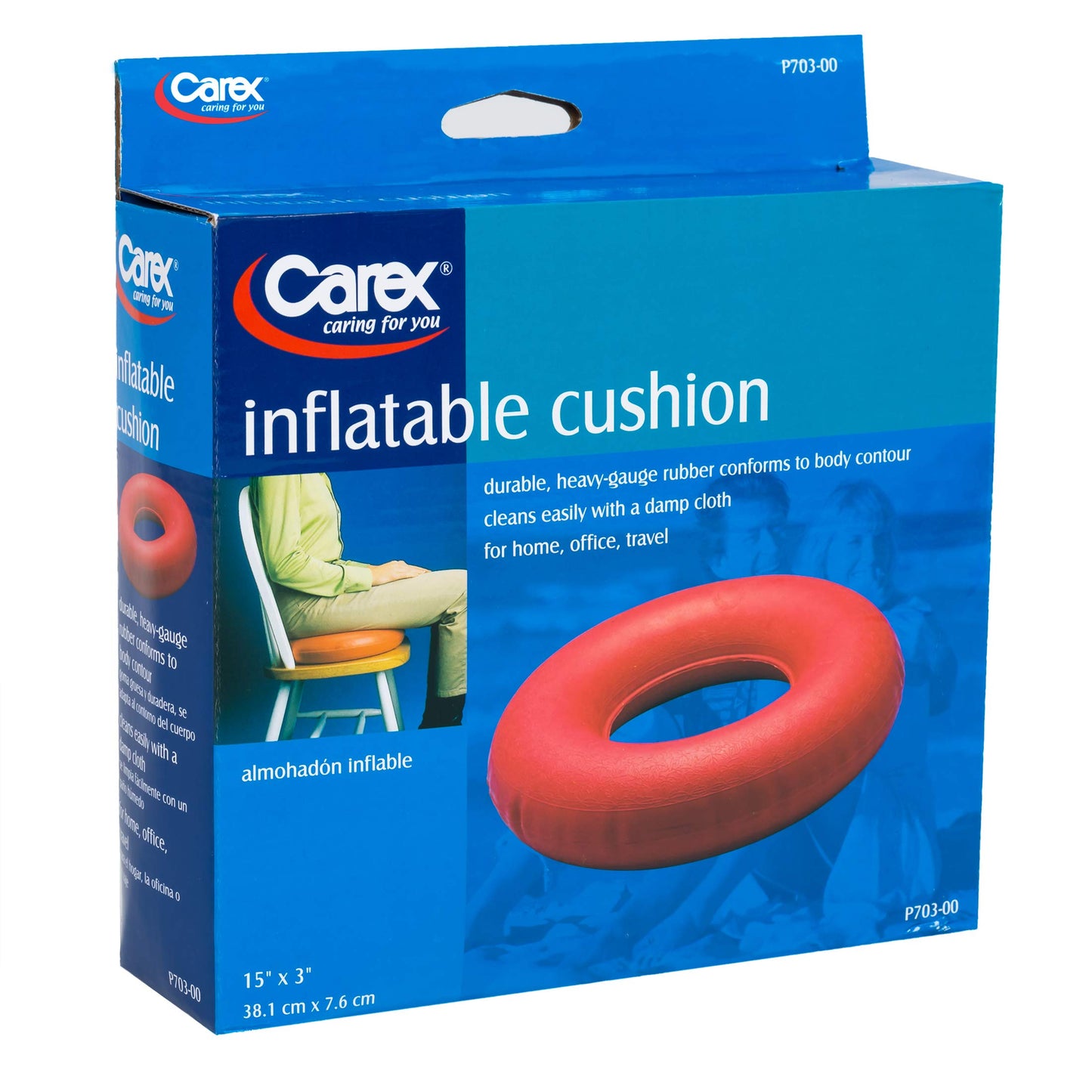 Inflatable Vinyl Cushion, Reuseable, Carex, 1/box