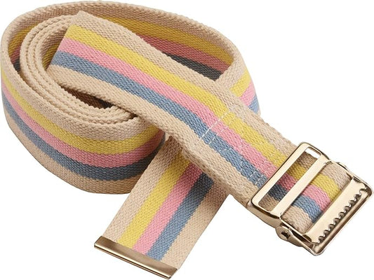 Gait Belt w/Metal Buckle, 2" x 52", Stripes, 11/Box