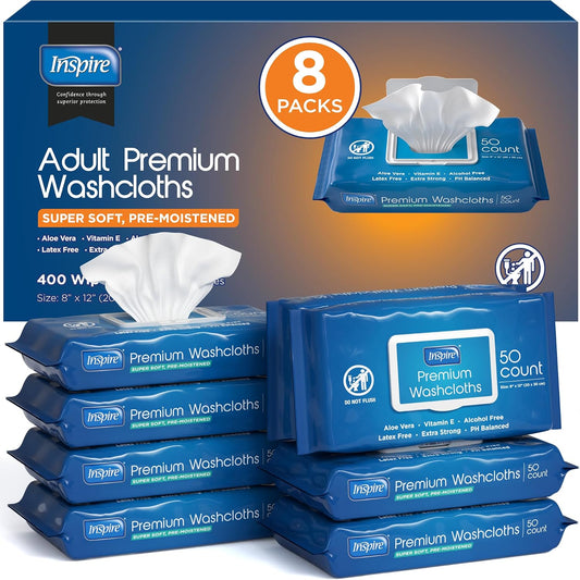 Wet Wipes Washcloths 8"x12" 50/Pack