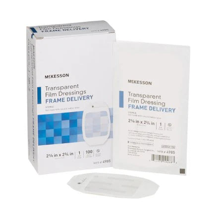 Transparent Film Dressing 2.3/8" x 2.3/4" Frame Delivery,  100/Box