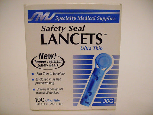Safety Seal Lancets 30g, 100/Box