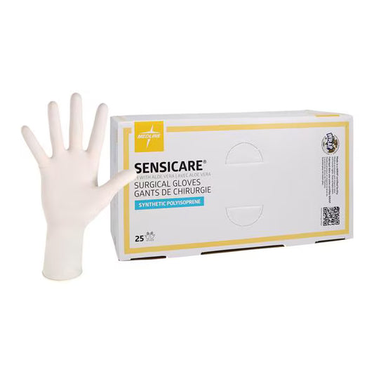 Surgical Gloves, Sensicare PI w/Aloe Vera, Synthetic Polyisoprene, Size 6 1/2, 25 Pairs/Box