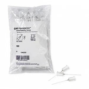 Vacutainer Urine Transfer Straw Kit w/4.0mL, 13mm x 75mm Tube 50/Box