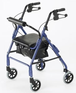 Rollator w/Padded Seat, 20", Blue, New, 1/Box