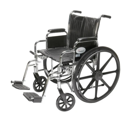 Wheelchair 300-lb. Capacity with Desk-Length Removable Arms, Chrome Finish, 24" x 18" Each