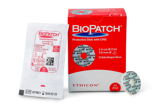 BioPatch Protective Disk w/CHG, 2.5cm x 7.0mm, 10/Box